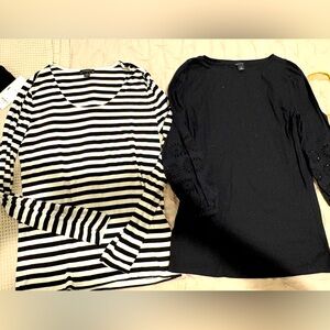 Black and White Striped Ann Taylor tops XS